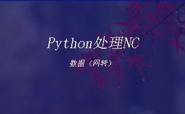 Python处理NC数据（网转）"