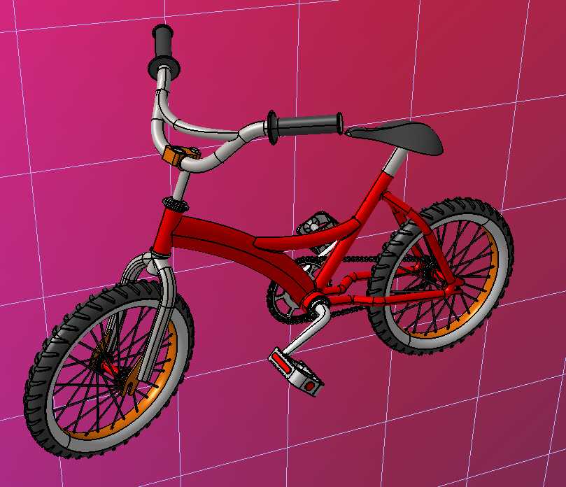 bicycle小型儿童自行车3D数模图纸 STEP格式