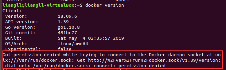 解决Ubuntu18.04启动Docker“Got permission denied while trying to connect to the Docker daemon socket“问题