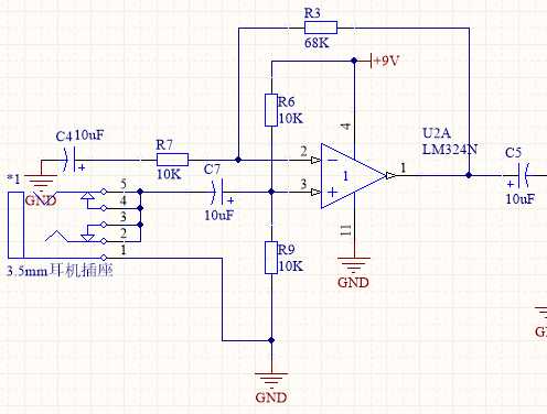 基于LM324的音调放大电路