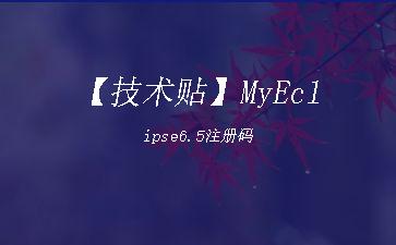 【技术贴】MyEclipse6.5注册码"