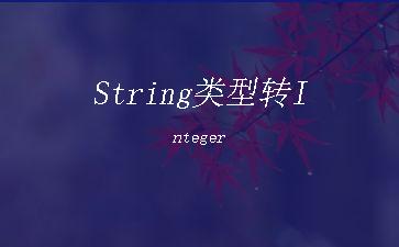 String类型转Integer"