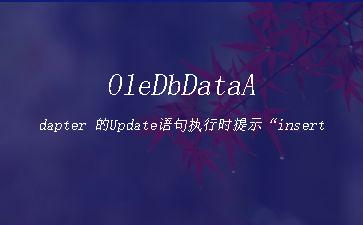 OleDbDataAdapter
