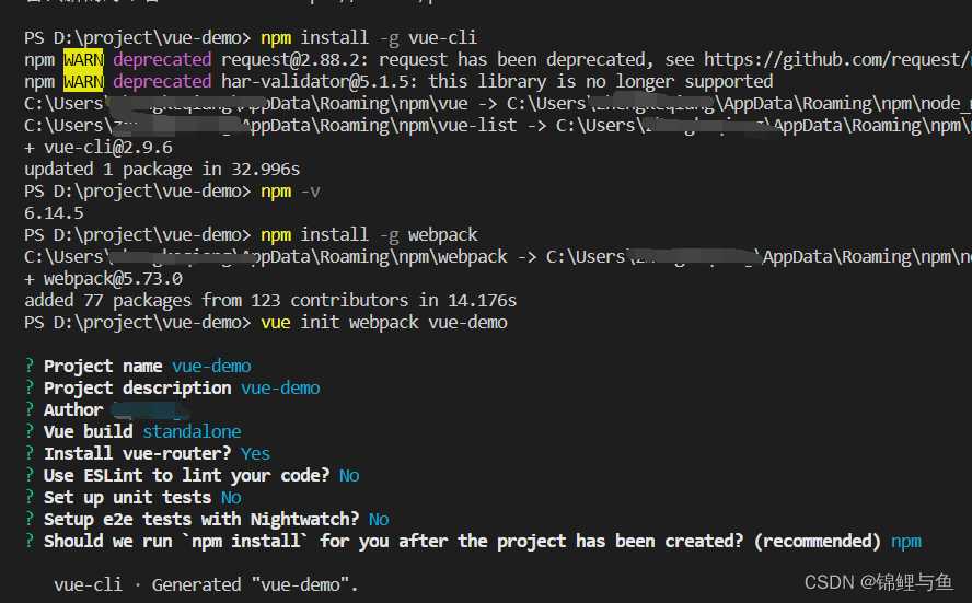 Visual Studio Code 创建vue项目[亲测有效]