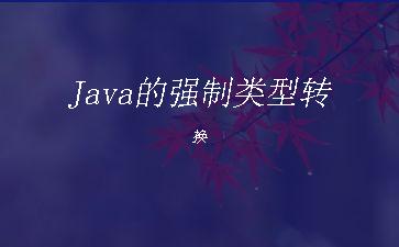 Java的强制类型转换"