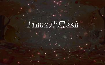 linux开启ssh"