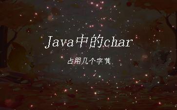 Java中的char占用几个字节"