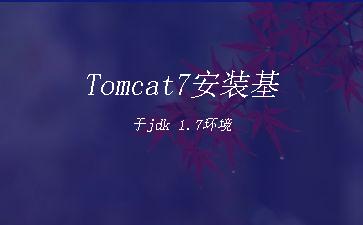 Tomcat7安装基于jdk