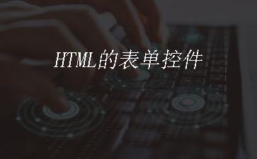 HTML的表单控件"