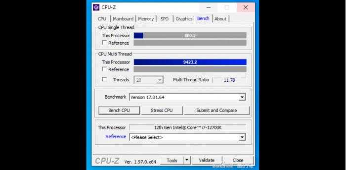 12代翻身？英特尔i7-12700K CPU-Z跑分出炉：多核提升50%