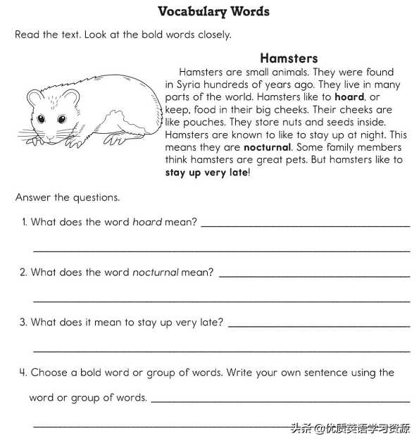 英语原版阅读：Hamsters