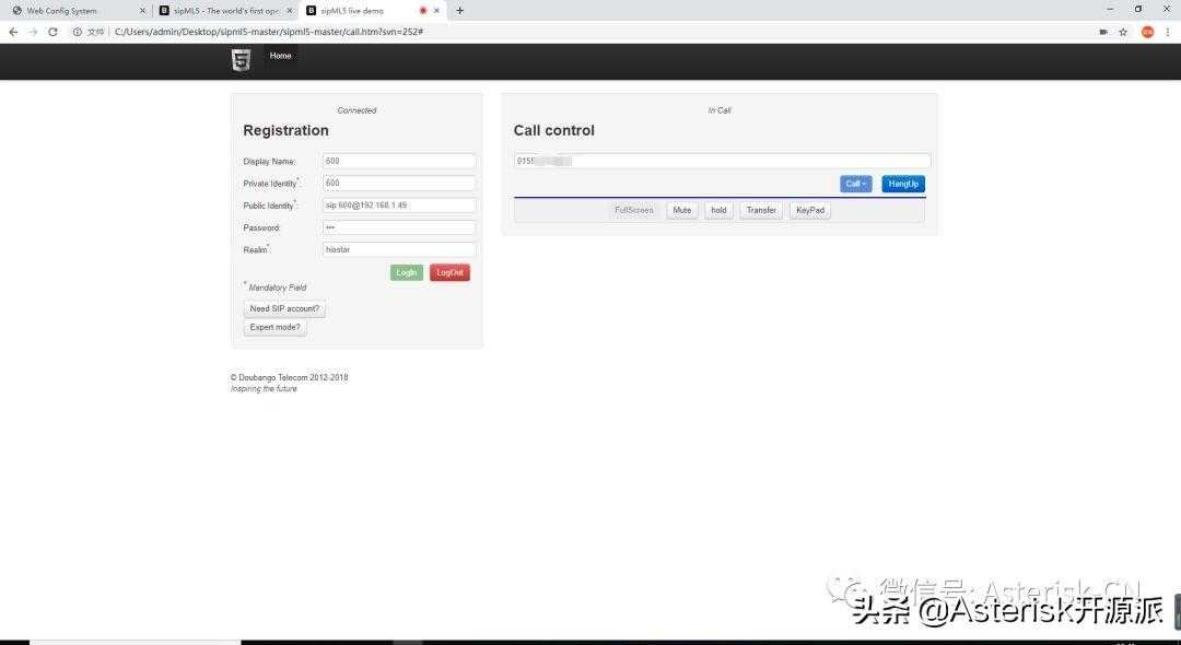 CentOS环境下实现Asterisk-SIP-WebRTC-PSTN呼叫