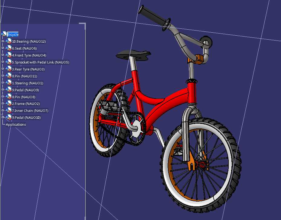 bicycle小型儿童自行车3D数模图纸 STEP格式