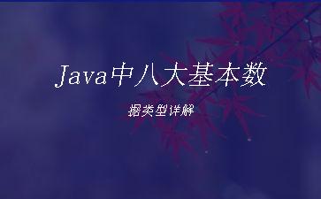 Java中八大基本数据类型详解"