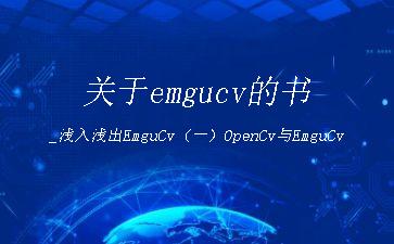 关于emgucv的书_浅入浅出EmguCv（一）OpenCv与EmguCv"