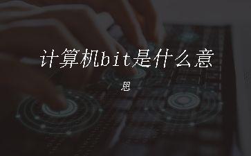 计算机bit是什么意思"