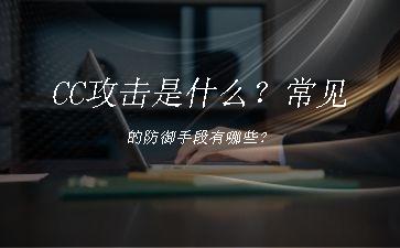 CC攻击是什么？常见的防御手段有哪些？"